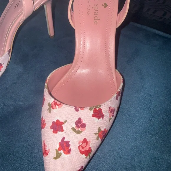 Kate Spade Pink Floral Heels - Picture 4 of 4